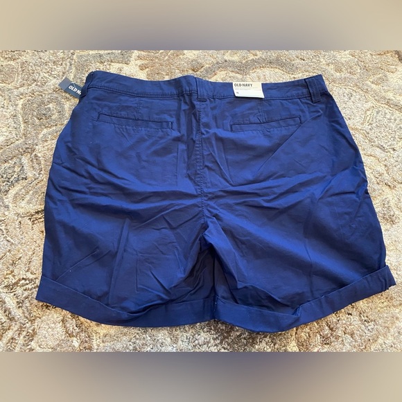 Women’s Mid Rise Stretch Navy Blue Shorts 16 7” Inseam Summer Chino Cotton New - Picture 7 of 8